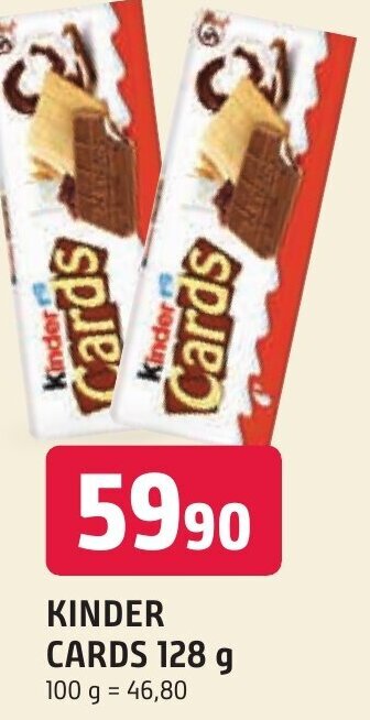 Trefa KINDER CARDS 128 g nabídka