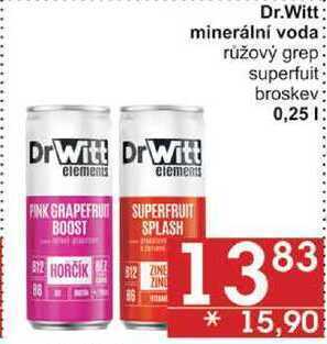 Jip Dr.witt minerální voda růžový grep, 0,25 l nabídka