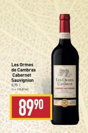 Billa Les ormes de cambras cabernet sauvignon nabídka
