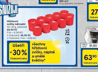 Tesco Hřbitovní svíčky náhradní nabídka