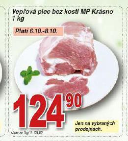 Hruška Vepřová plec bez kosti nabídka