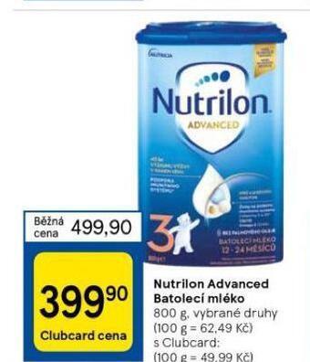 Tesco Nutrilon advanced batolecí mléko nabídka