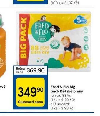 Tesco Fred & flo dětské pleny nabídka