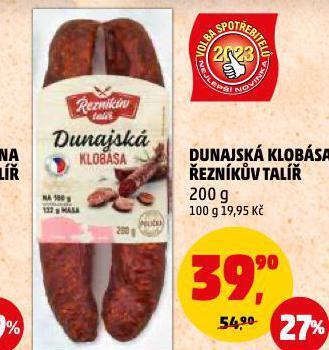 Penny Market Dunajská klobása nabídka
