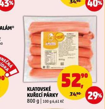Penny Market Klatovské kuřecí párky nabídka