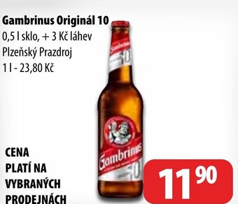 Partner Maloobchodní síť Gambrinus Originál 10 0,5L nabídka