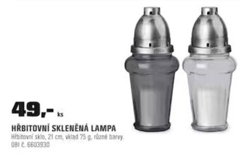 HŘBITOVNÍ SKLENĚNÁ LAMPA