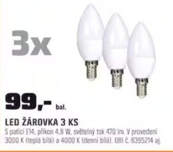 OBI LED ŽÁROVKA 3 KS nabídka