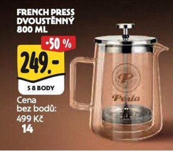 FRENCH PRESS DVOUSTĚNNÝ 800 ML