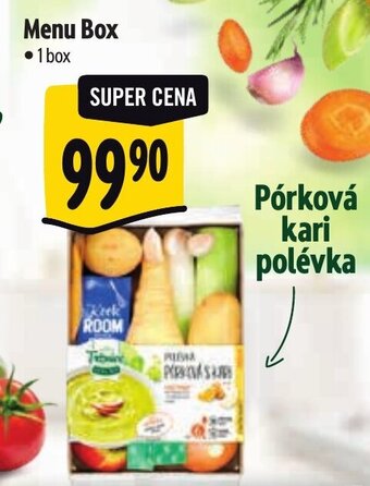 Albert Menu Box Pórková kari polévka nabídka