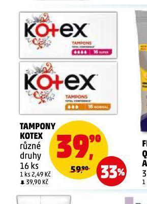 Penny Market Kotex tampony nabídka
