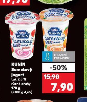 Kaufland Kunín smetanový jogurt nabídka