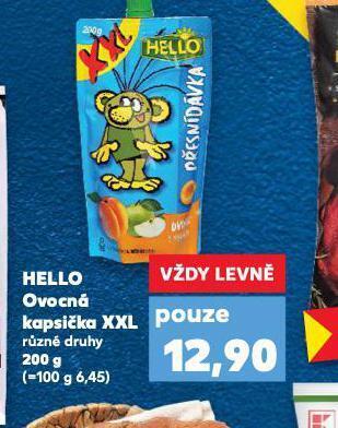 Kaufland Hello ovocná kapsička xxl nabídka