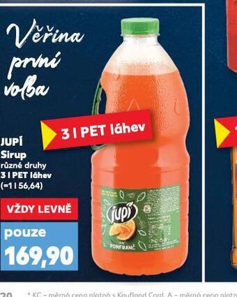 Kaufland Jupí sirup nabídka