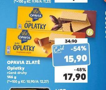 Kaufland Opavia zlaté oplatky nabídka