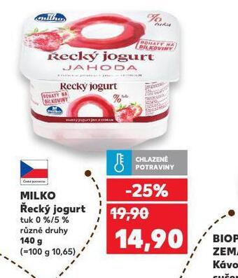 Kaufland Milko řecký jogurt nabídka
