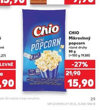 Kaufland Chio mikrovlnný popcorn nabídka