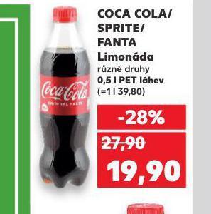 Kaufland Coca cola, fanta, sprite nabídka