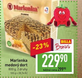 Billa Marlenka medový dort nabídka