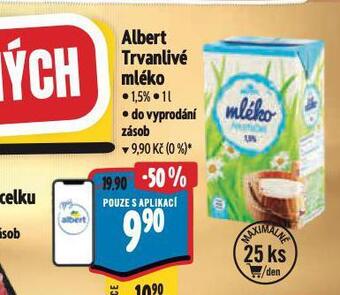 Albert Trvanlivé mléko 1,5% nabídka