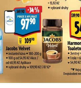Albert Jacobs velvet instantní káva nabídka