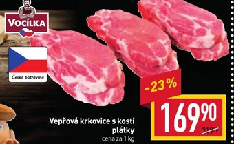 Billa Vepřová krkovice s kostí plátky nabídka