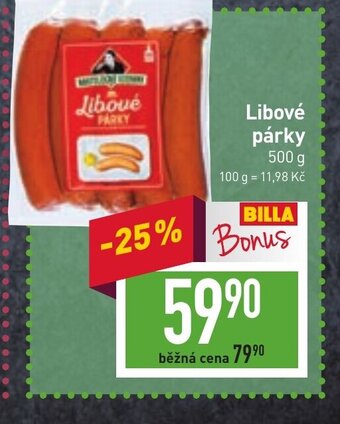 Billa Libové párky nabídka
