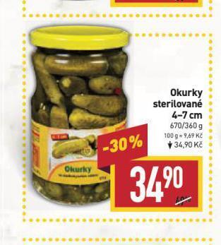 Billa Okurky sterilované nabídka