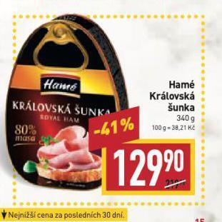Billa Hamé královská šunka nabídka