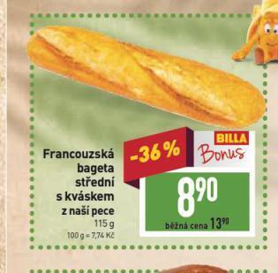 Billa Francouzská bageta nabídka