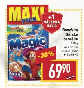 Billa Bonavita dětské cereálie nabídka