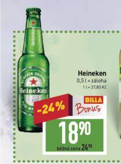 Billa Heineken nabídka