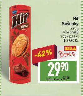 Billa Hit sušenky nabídka