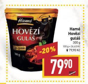 Billa Hamé hovězí guláš nabídka