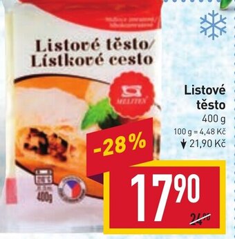 Billa Listové těsto nabídka
