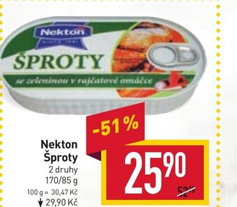 Billa Nekton Šproty nabídka