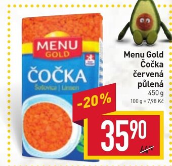 Billa Menu Gold Čočka červená půlená nabídka