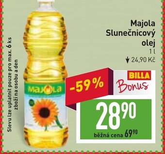 Billa Majola Slunečnicový olej nabídka