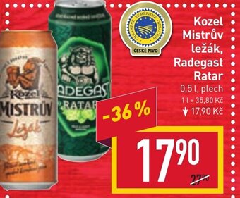 Billa Kozel Mistrův ležák, Radegast Ratar nabídka