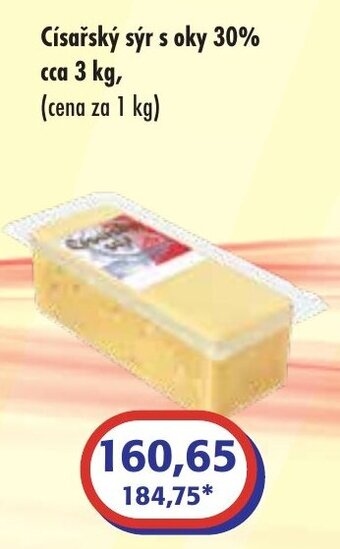 ČEPOS Císařský sýr s oky 30% cca 3 kg nabídka