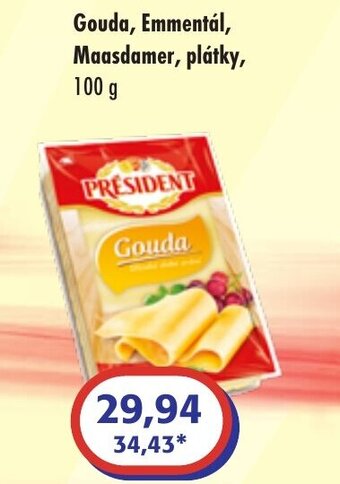 ČEPOS Gouda, Emmentál, Maasdamer, plátky nabídka