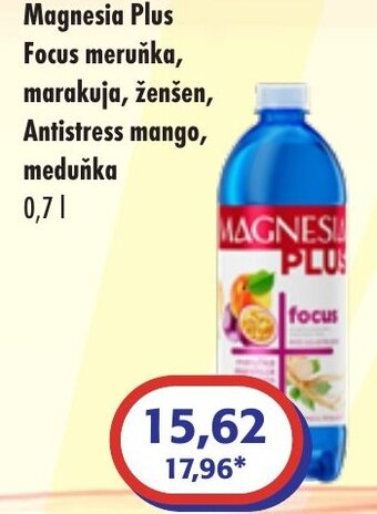 Magnesia Plus Focus meruňka, marakuja, ženšen, Antistress mango, meduňka 0,7L