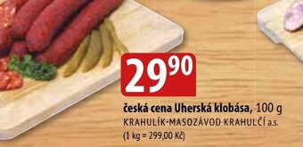 Bala česká cena Uherská klobása nabídka