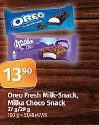 COOP TIP Oreo Fresh Milk-Snack, Milka Choco Snack nabídka