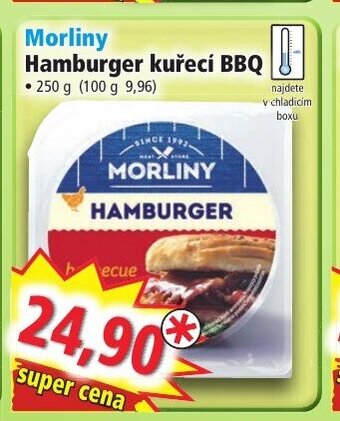 Norma Morliny Hamburger kuřecí BBQ nabídka