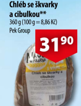CBA Chléb se škvarky a cibulkou nabídka