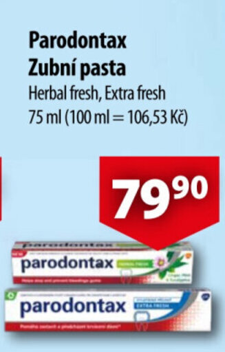 CBA Parodontax Zubní pasta nabídka