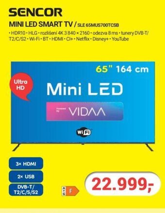 Planeo Elektro SENCOR MINI LED SMART TV/SLE 65MUS700TCSB nabídka