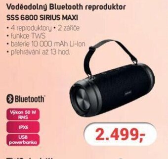 Planeo Elektro Voděodolný Bluetooth reproduktor SSS 6800 SIRIUS MAXI nabídka