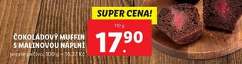 Lidl ČOKOLÁDOVÝ MUFFIN S MALINOVOU NÁPLNÍ nabídka